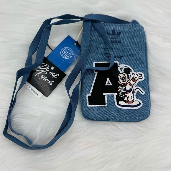 🐭Host Pick🐭 Adidas X Disney Mickey Mouse Denim Crossbody Phone Pouch - Picture 3 of 10